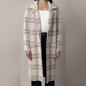 Cyrus Cream and Gray Plaid Cardigan